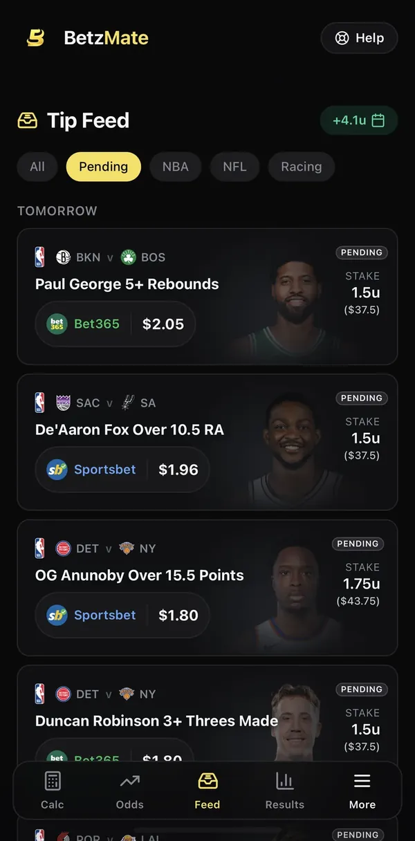 Tip Feed, pending NBA tips